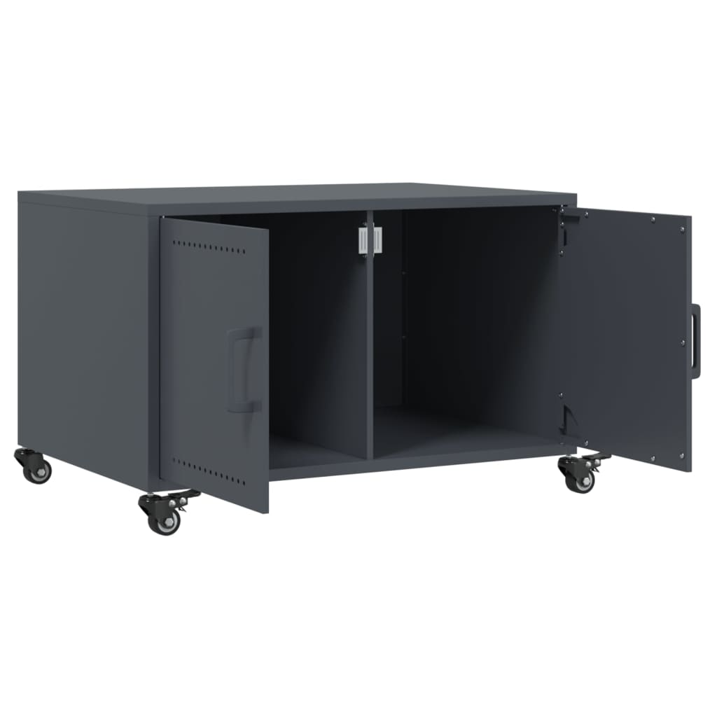vidaXL Stolik kawowy, antracytowy, 68x50x43,5 cm, stal