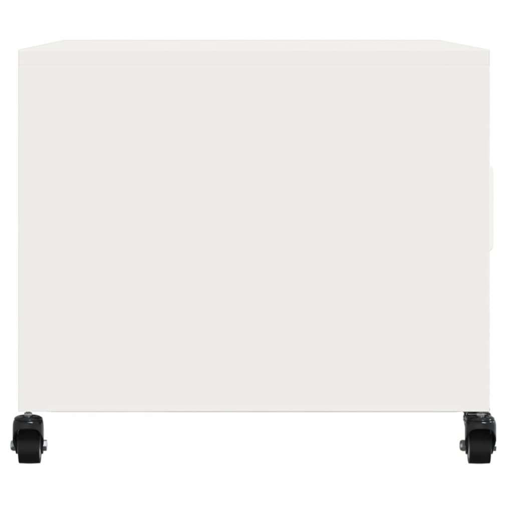 vidaXL Stolik kawowy, biały, 68x50x43,5 cm, stal