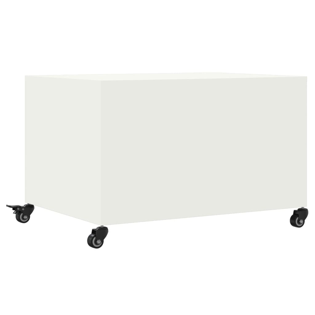 vidaXL Stolik kawowy, biały, 68x50x43,5 cm, stal