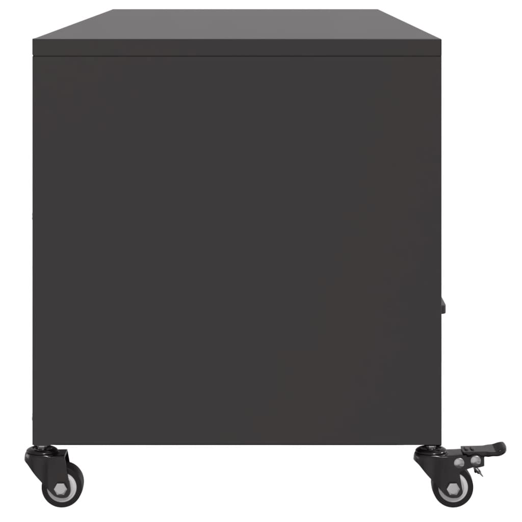 vidaXL Szafka RTV, czarna, 100,5x39x43,5 cm, stal