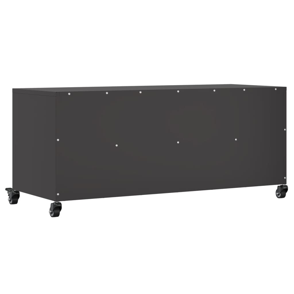 vidaXL Szafka RTV, czarna, 100,5x39x43,5 cm, stal