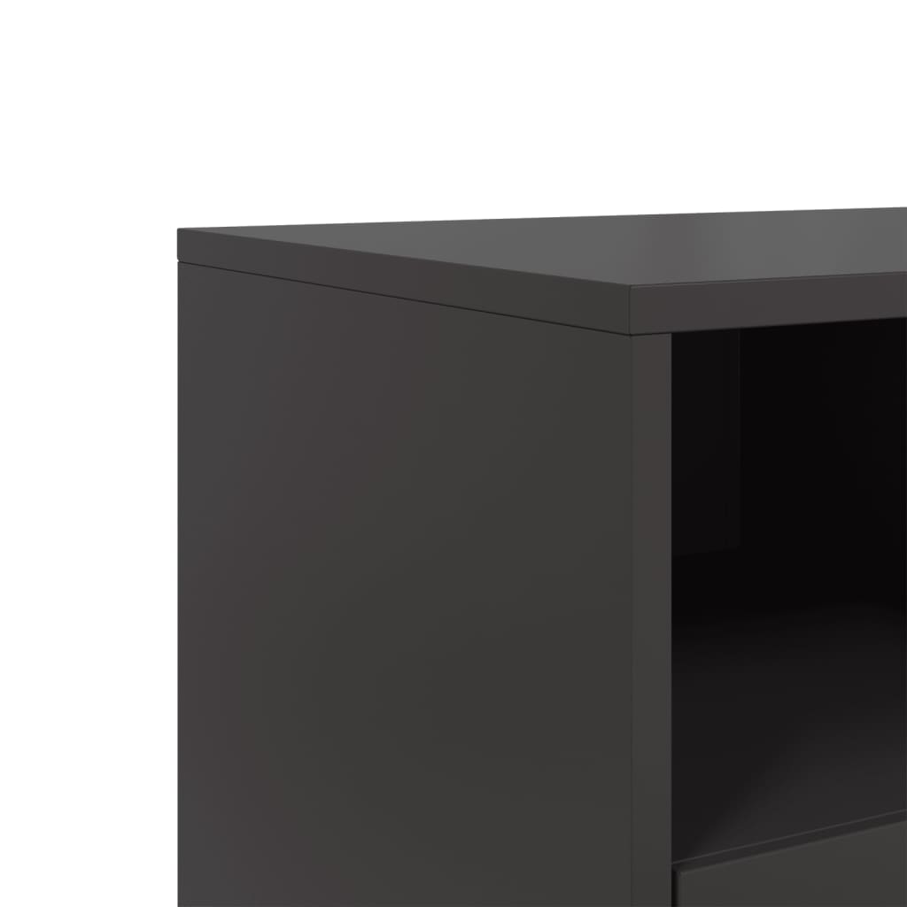 vidaXL Szafka RTV, czarna, 100,5x39x43,5 cm, stal