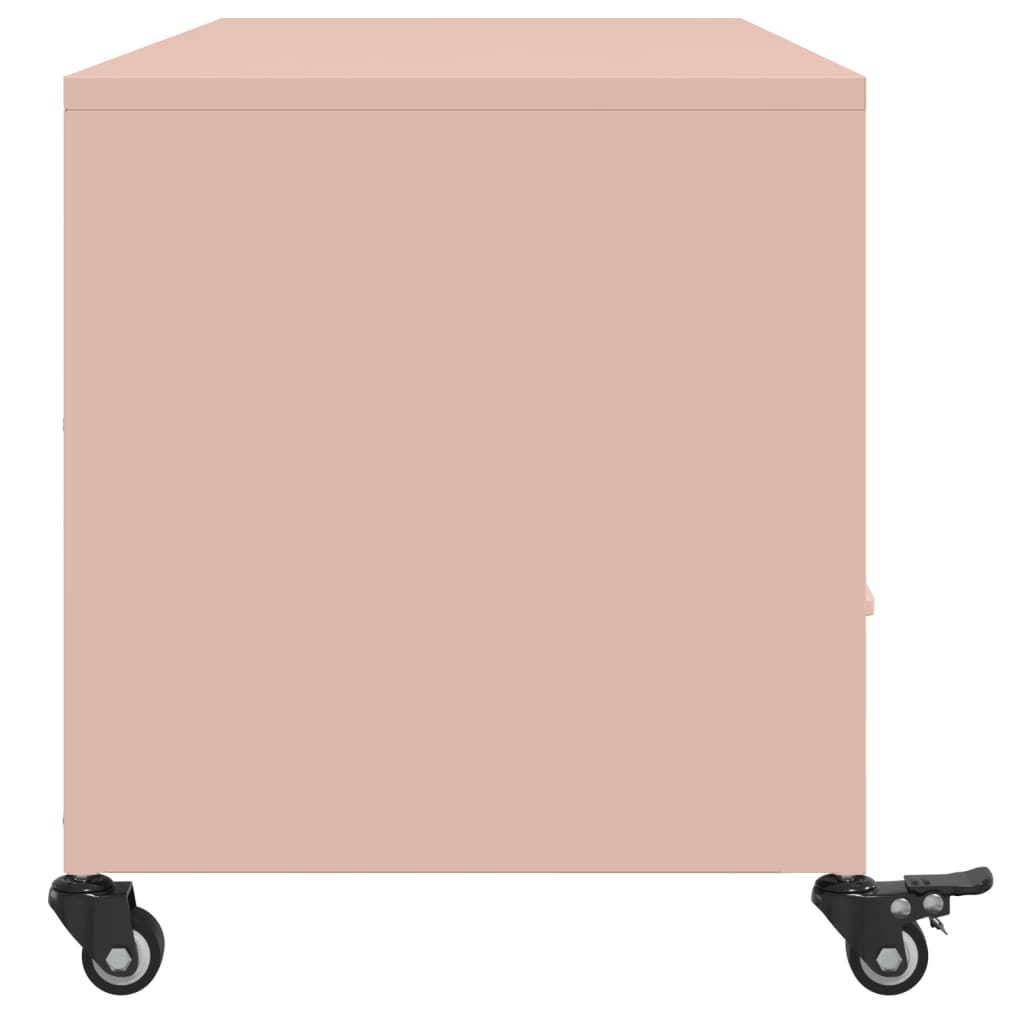 vidaXL Szafka RTV, różowa, 100,5x39x43,5 cm, stal