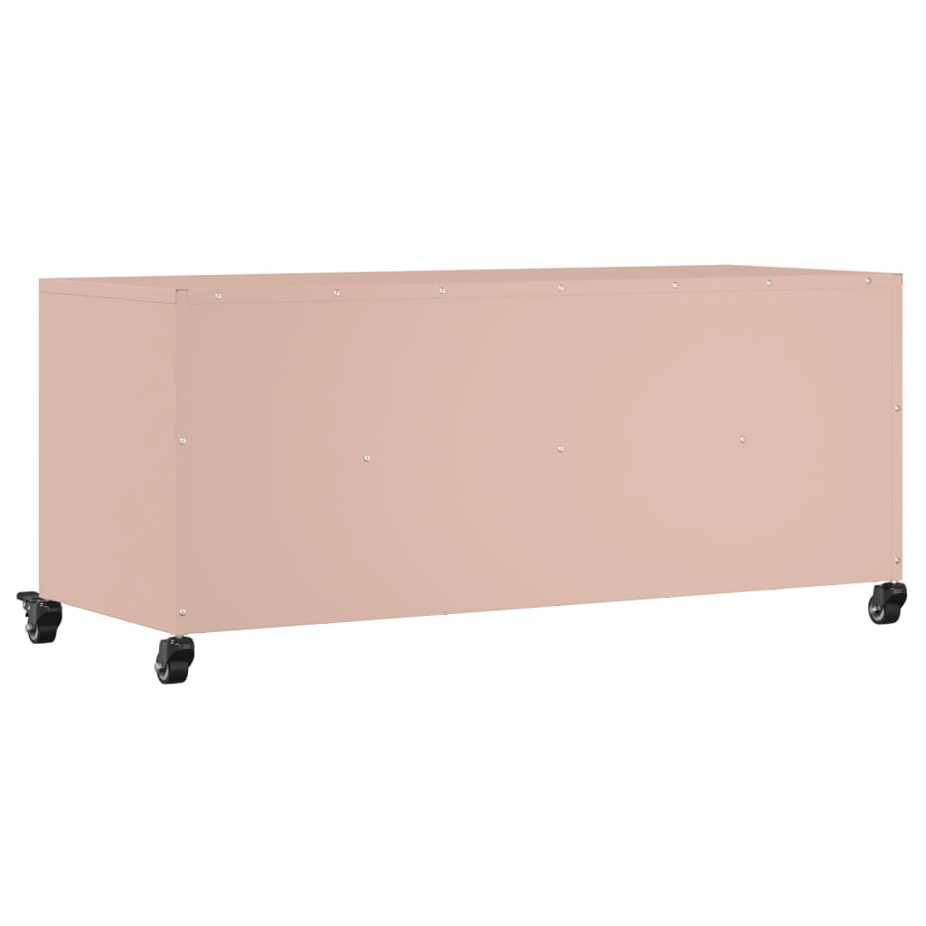 vidaXL Szafka RTV, różowa, 100,5x39x43,5 cm, stal