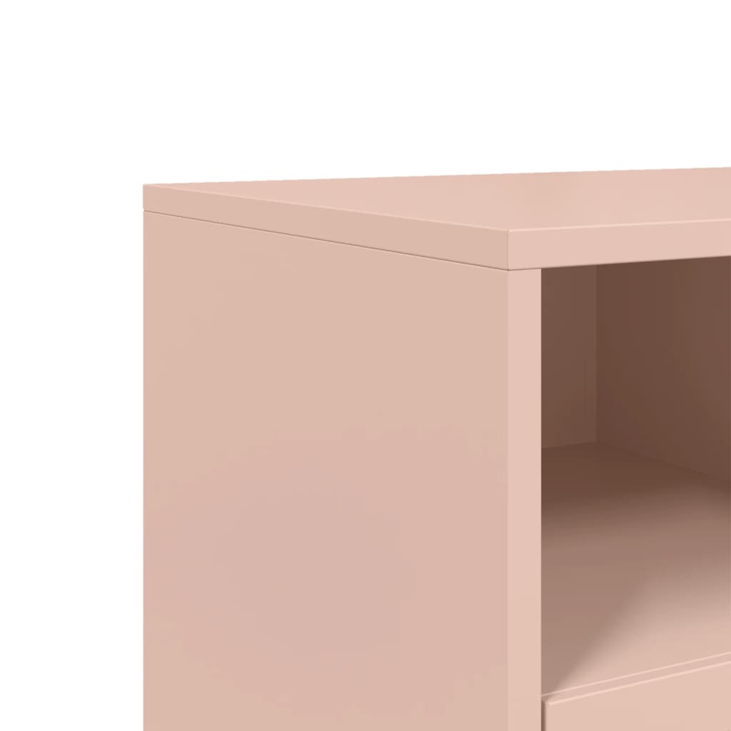 vidaXL Szafka RTV, różowa, 100,5x39x43,5 cm, stal