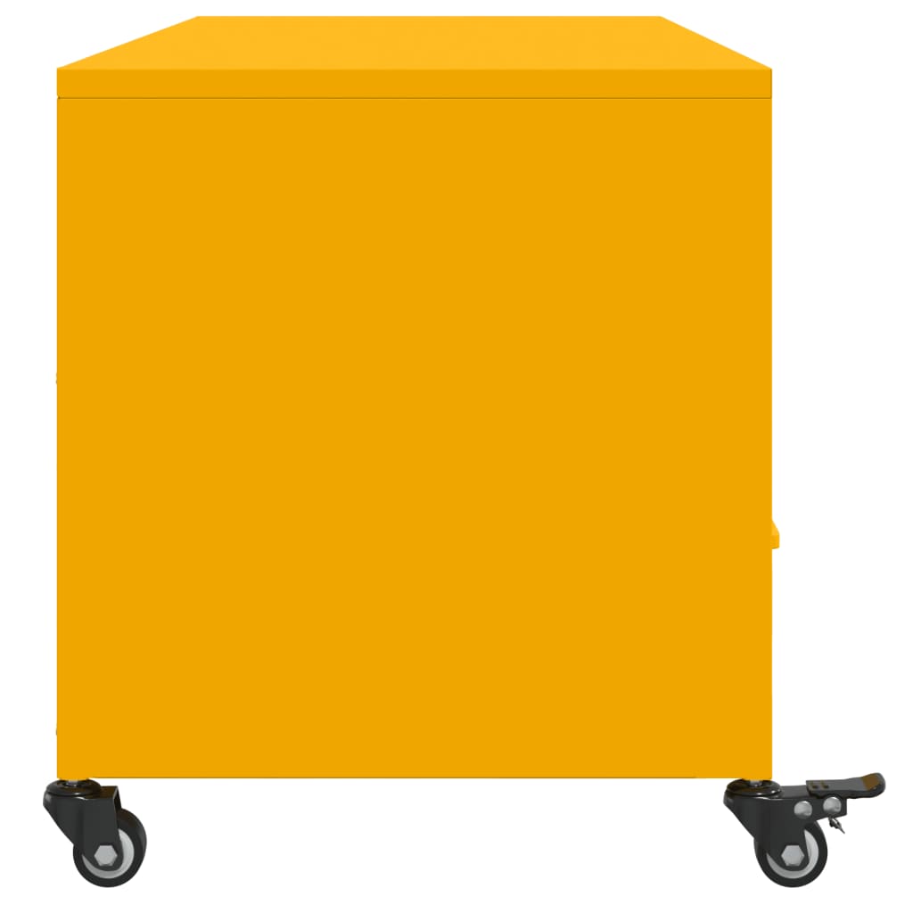 vidaXL Szafka RTV, musztardowa, 100,5x39x43,5 cm, stal