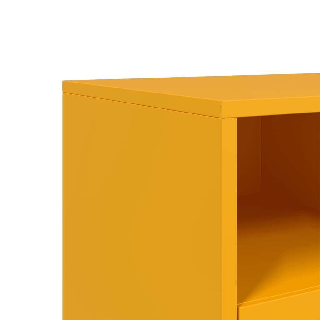 vidaXL Szafka RTV, musztardowa, 100,5x39x43,5 cm, stal
