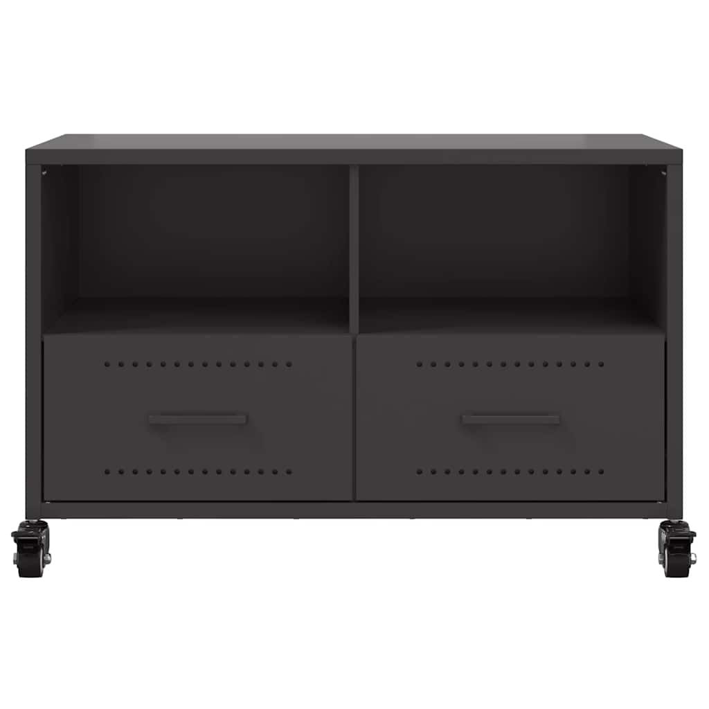 vidaXL Szafka RTV, czarna, 68x39x43,5 cm, stal
