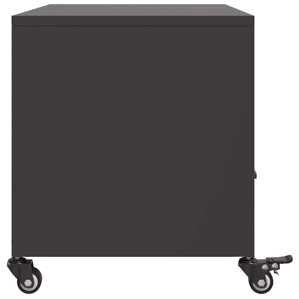 vidaXL Szafka RTV, czarna, 68x39x43,5 cm, stal