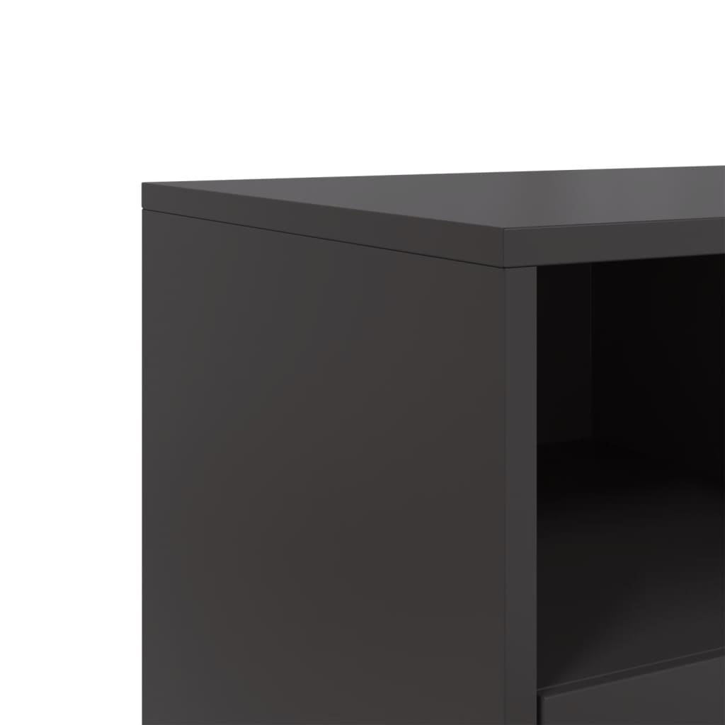 vidaXL Szafka RTV, czarna, 68x39x43,5 cm, stal
