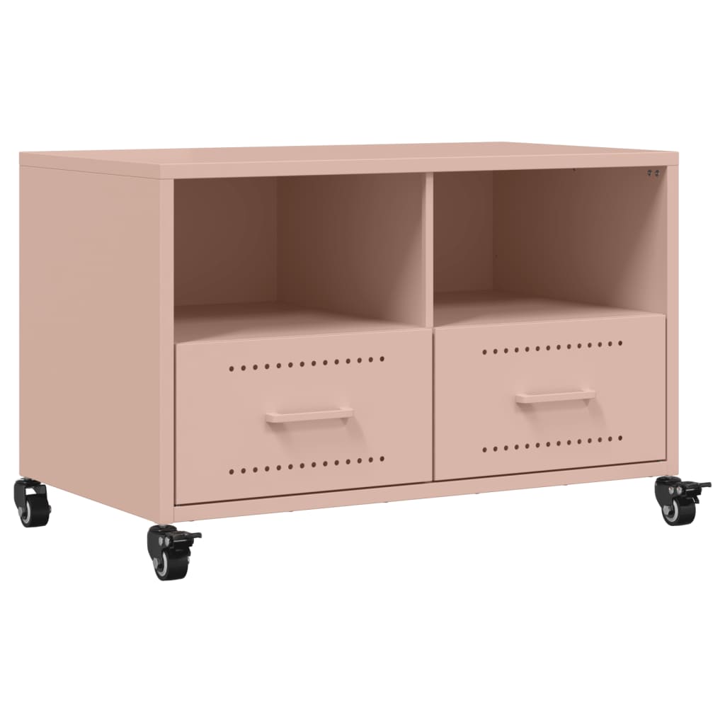 vidaXL Szafka RTV, różowa, 68x39x43,5 cm, stal