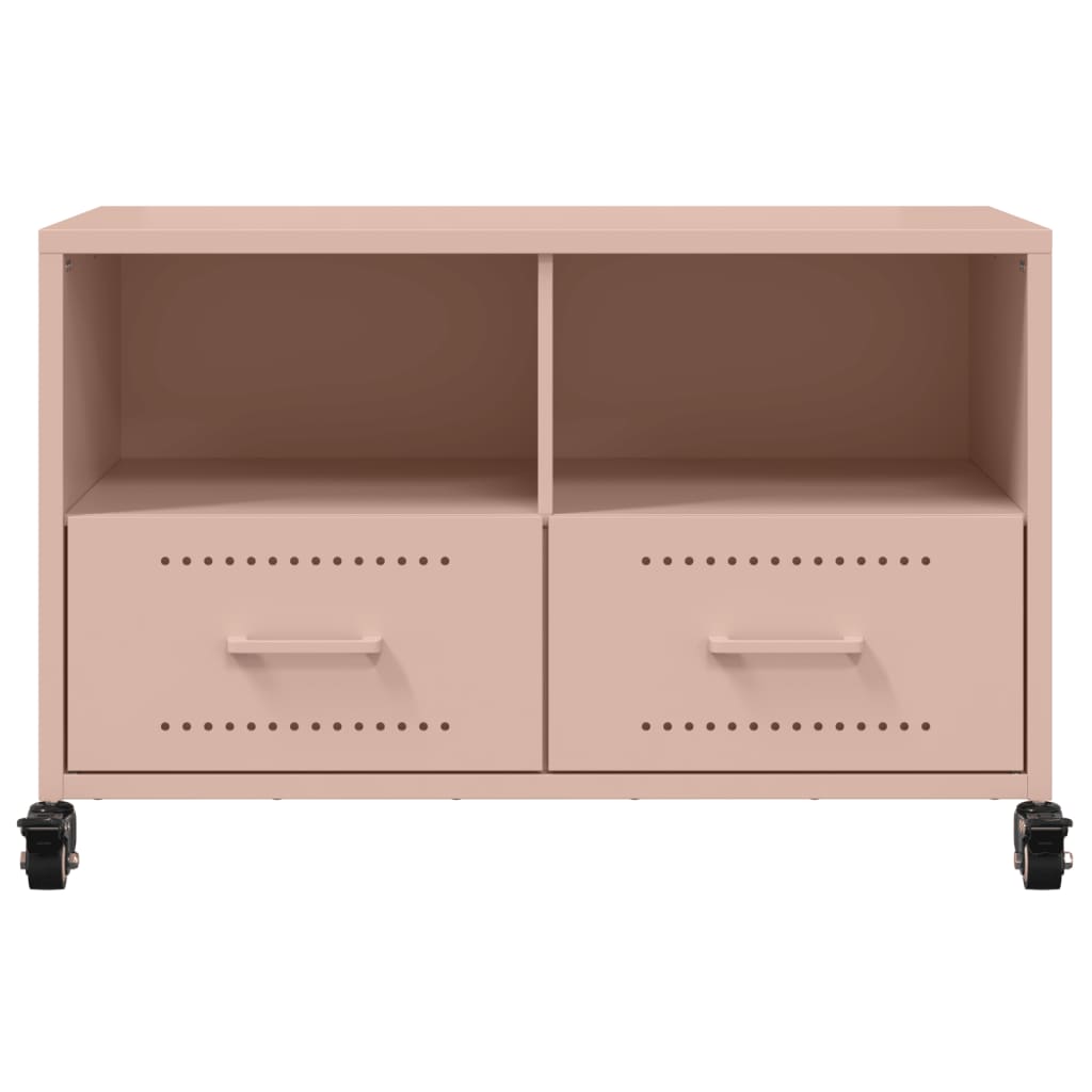 vidaXL Szafka RTV, różowa, 68x39x43,5 cm, stal