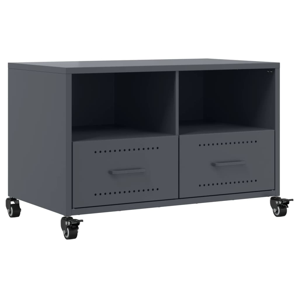 vidaXL Szafka RTV, antracytowa, 68x39x43,5 cm, stal