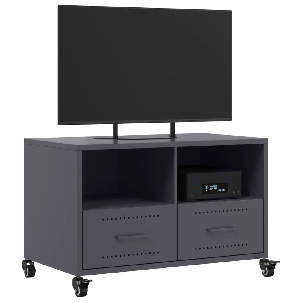 vidaXL Szafka RTV, antracytowa, 68x39x43,5 cm, stal