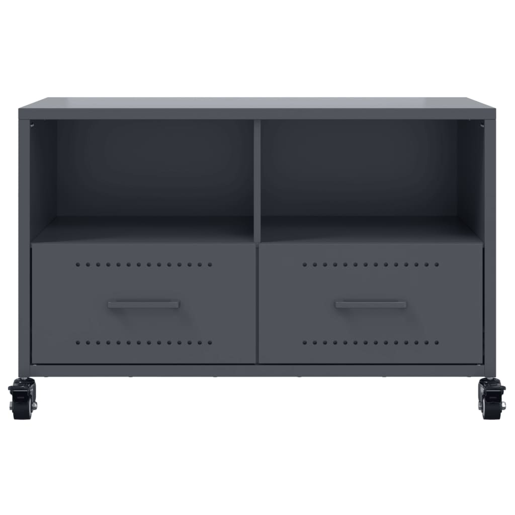 vidaXL Szafka RTV, antracytowa, 68x39x43,5 cm, stal
