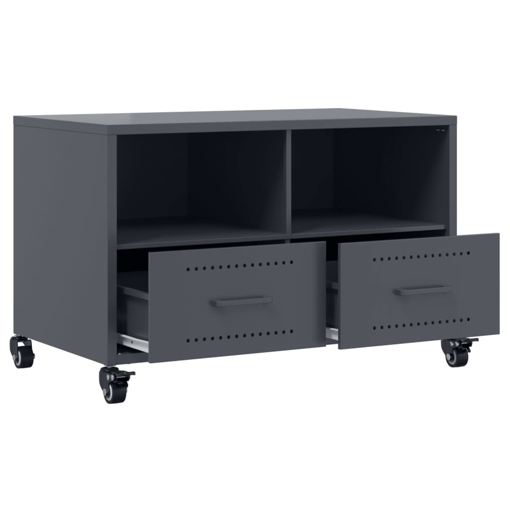 vidaXL Szafka RTV, antracytowa, 68x39x43,5 cm, stal