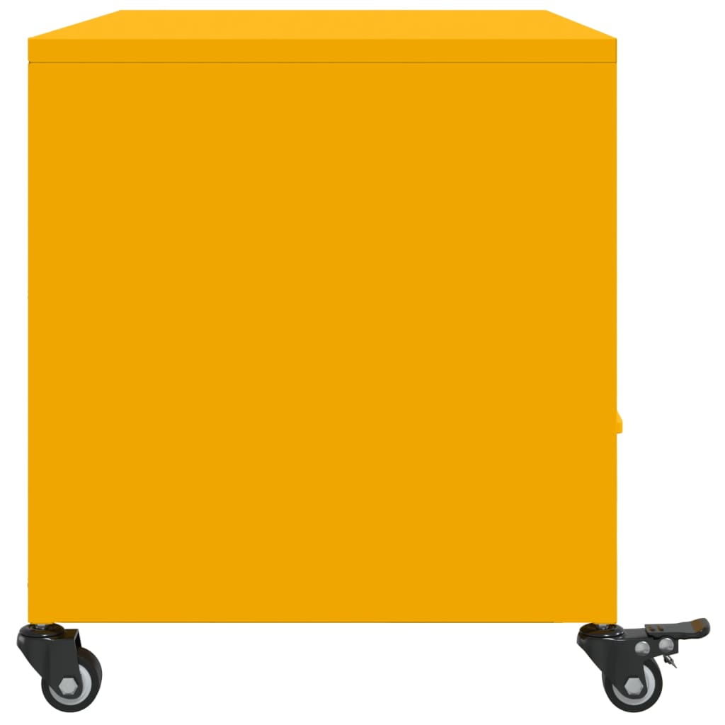 vidaXL Szafka RTV, musztardowa, 68x39x43,5 cm, stal