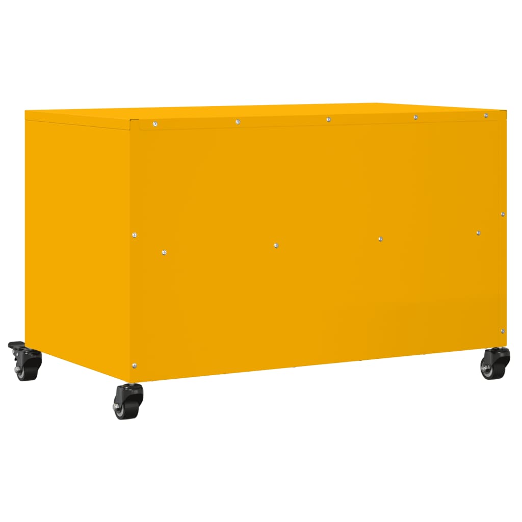 vidaXL Szafka RTV, musztardowa, 68x39x43,5 cm, stal