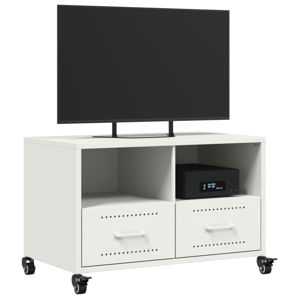 vidaXL Szafka RTV, biała, 68x39x43,5 cm, stal