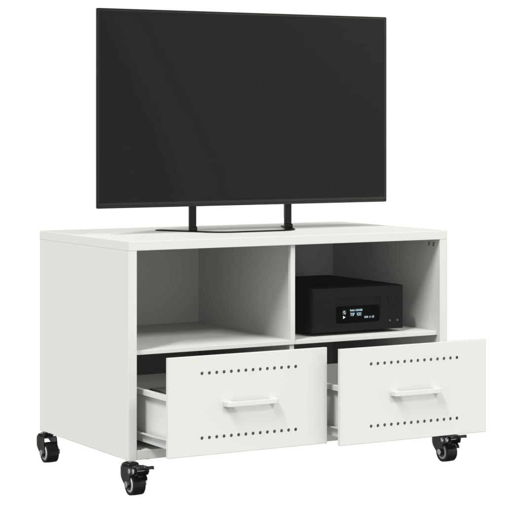 vidaXL Szafka RTV, biała, 68x39x43,5 cm, stal