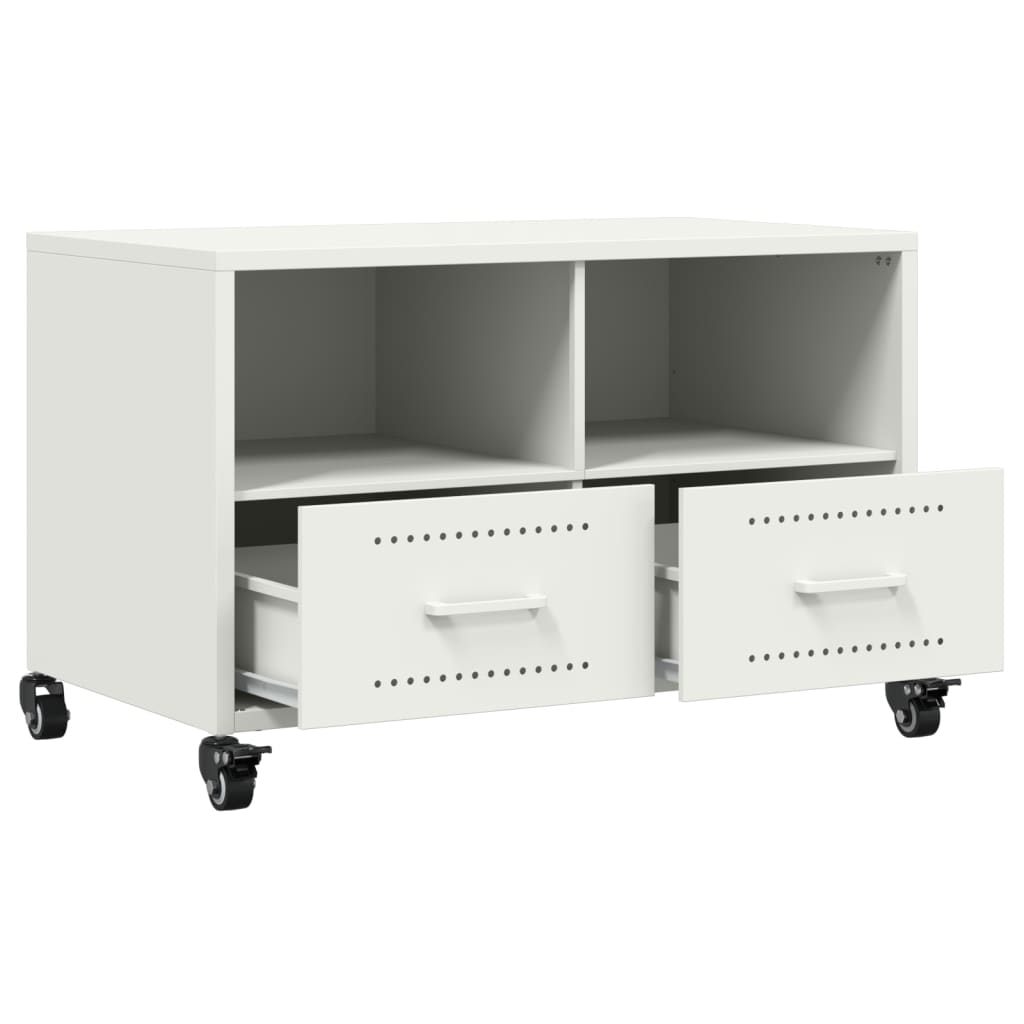 vidaXL Szafka RTV, biała, 68x39x43,5 cm, stal