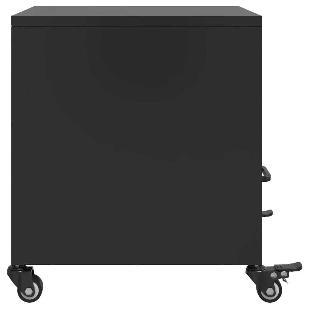 vidaXL Szafka nocna, czarna, 36x39x43,5 cm, stal