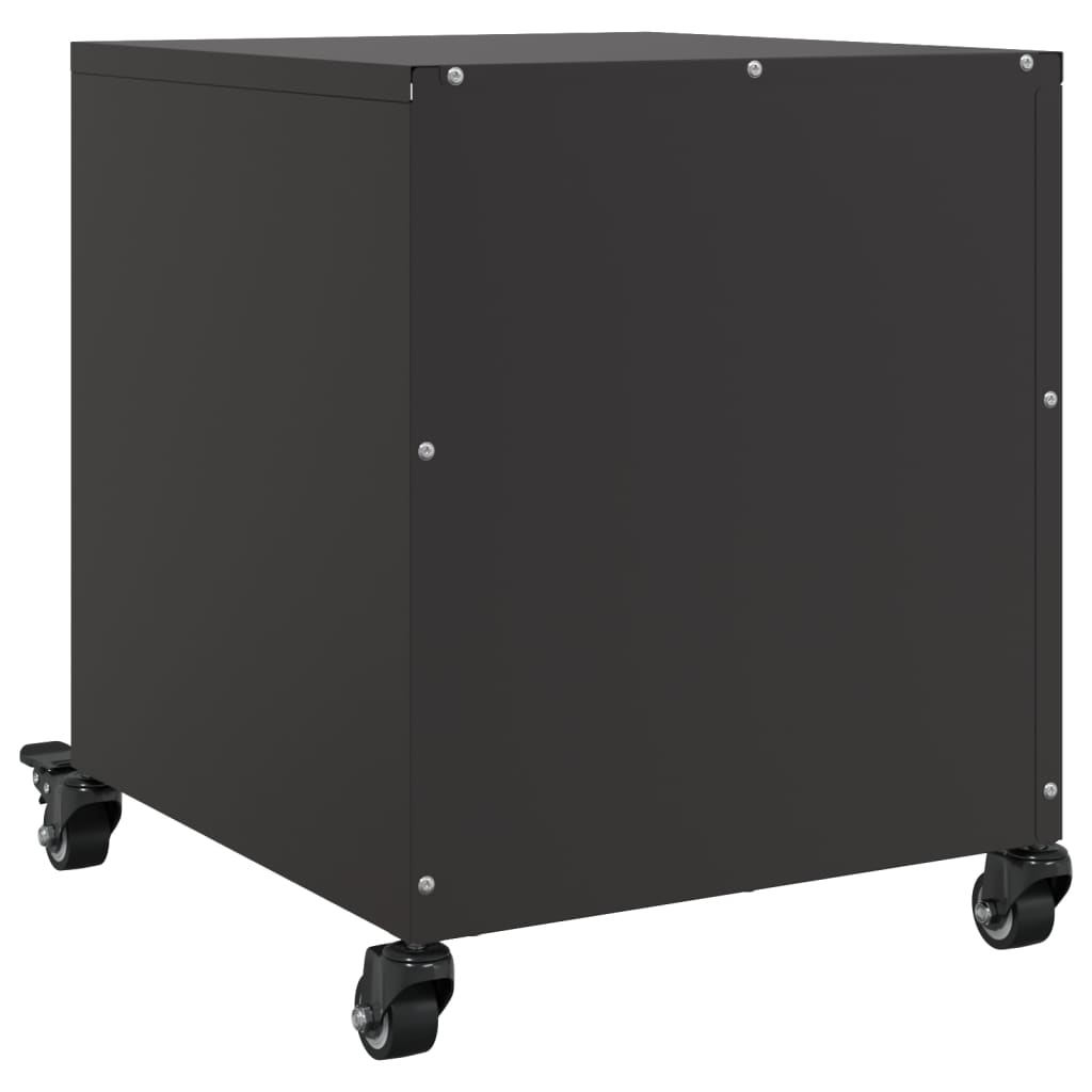 vidaXL Szafka nocna, czarna, 36x39x43,5 cm, stal