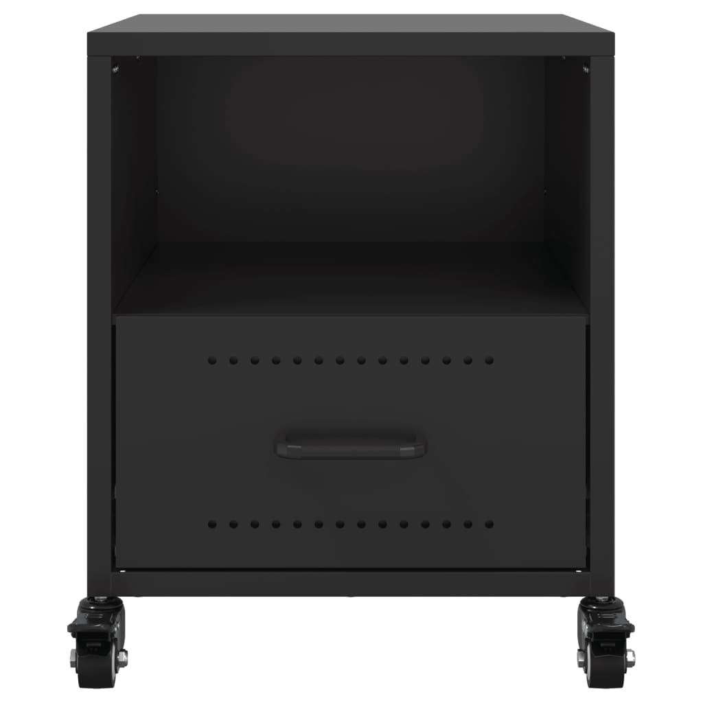 vidaXL Szafki nocne, 2 szt., czarne, 36x39x43,5 cm, stal