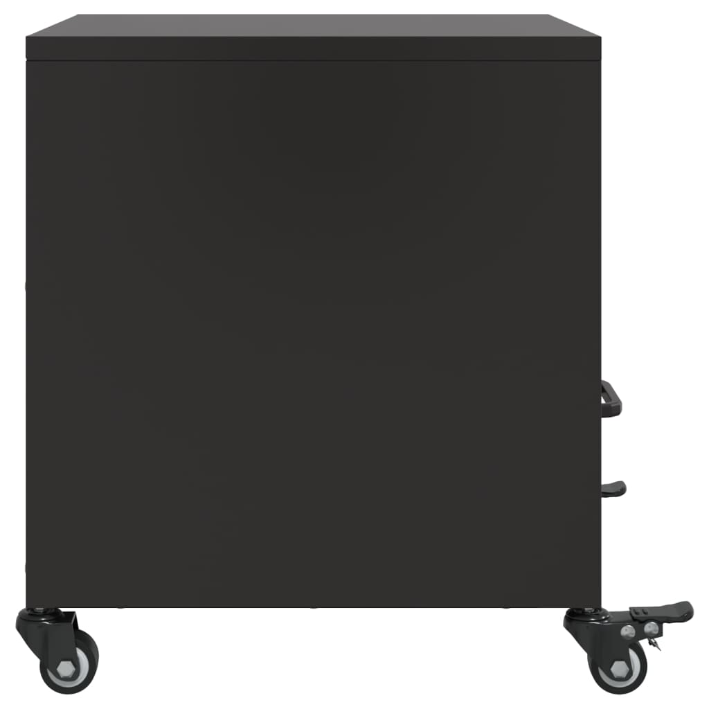 vidaXL Szafki nocne, 2 szt., czarne, 36x39x43,5 cm, stal