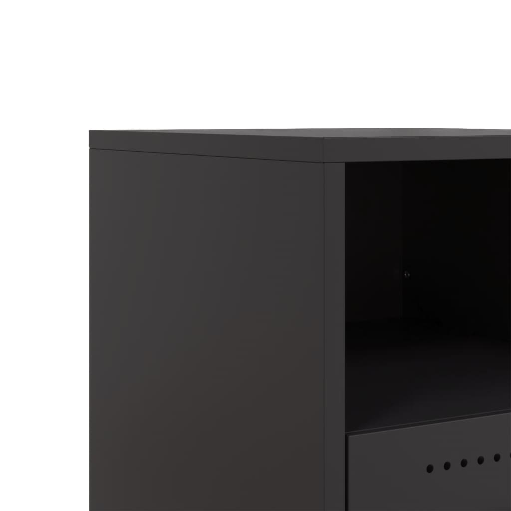 vidaXL Szafki nocne, 2 szt., czarne, 36x39x43,5 cm, stal