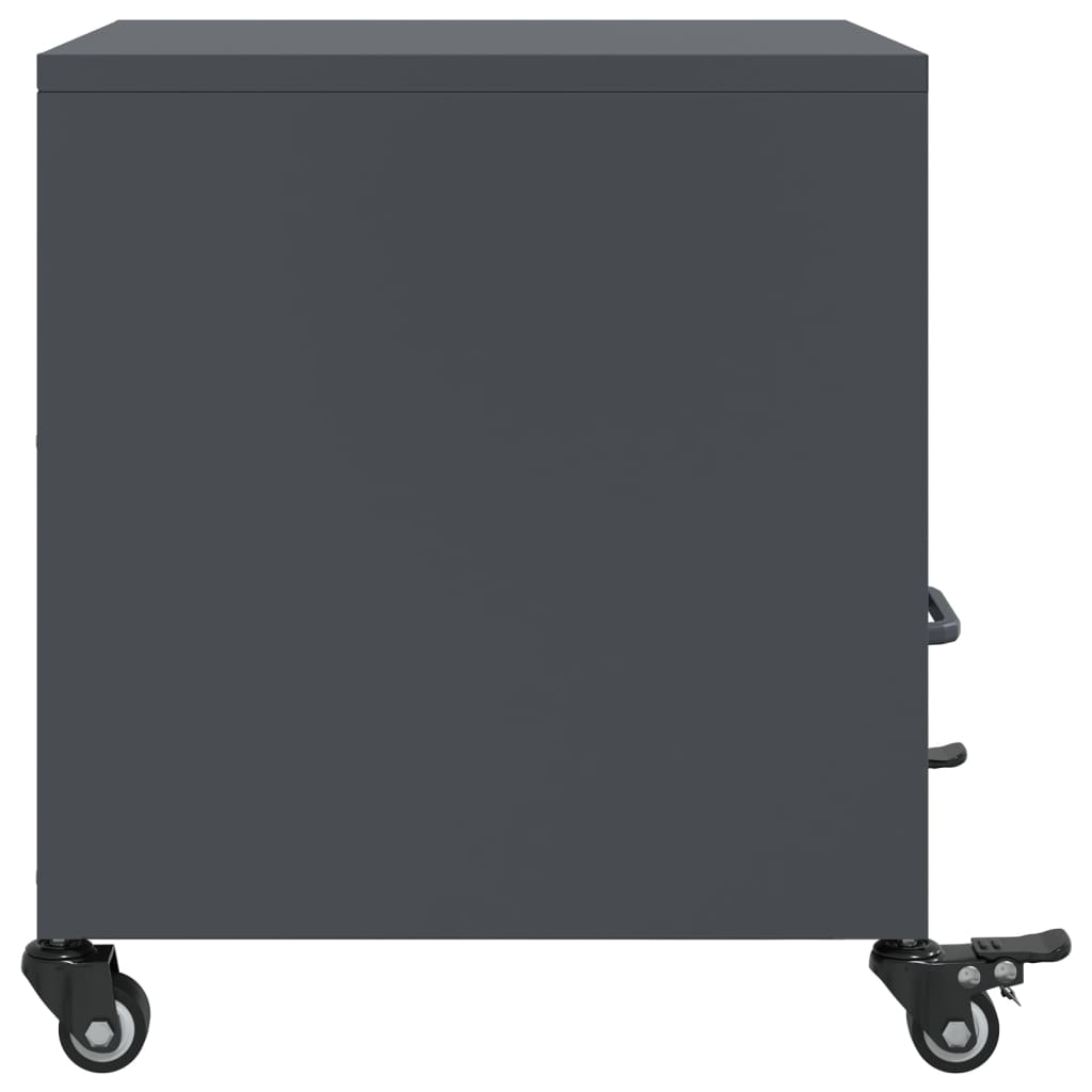vidaXL Szafka nocna, antracytowa, 36x39x43,5 cm, stal