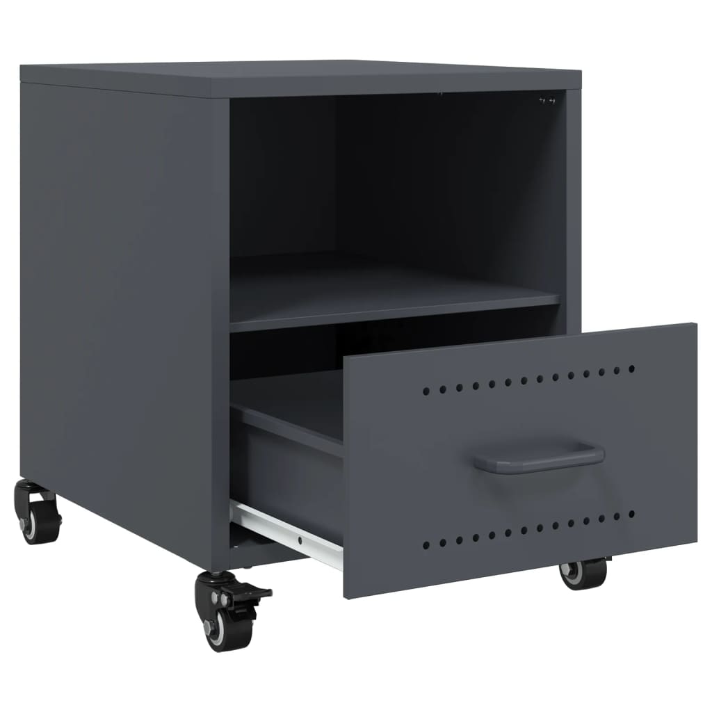 vidaXL Szafka nocna, antracytowa, 36x39x43,5 cm, stal