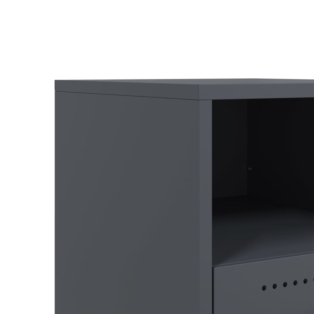 vidaXL Szafka nocna, antracytowa, 36x39x43,5 cm, stal