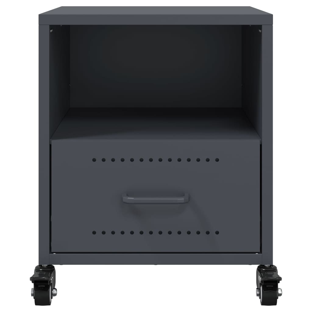 vidaXL Szafki nocne, 2 szt., antracytowe, 36x39x43,5 cm, stal