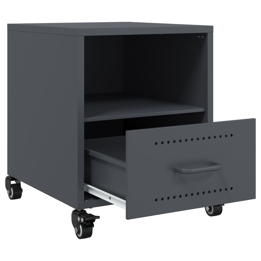 vidaXL Szafki nocne, 2 szt., antracytowe, 36x39x43,5 cm, stal
