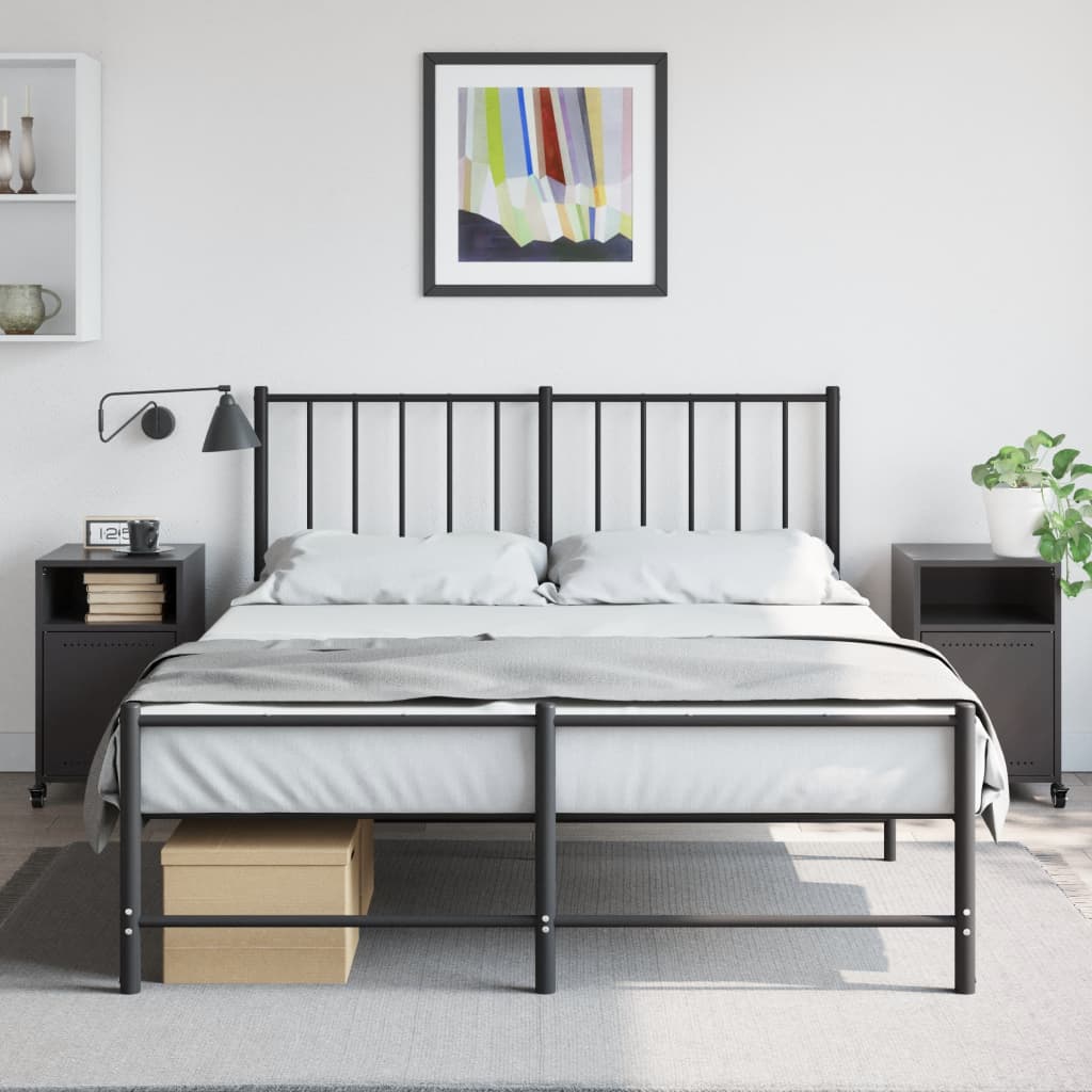 vidaXL Szafki nocne, 2 szt., czarne, 36x39x59 cm, stal
