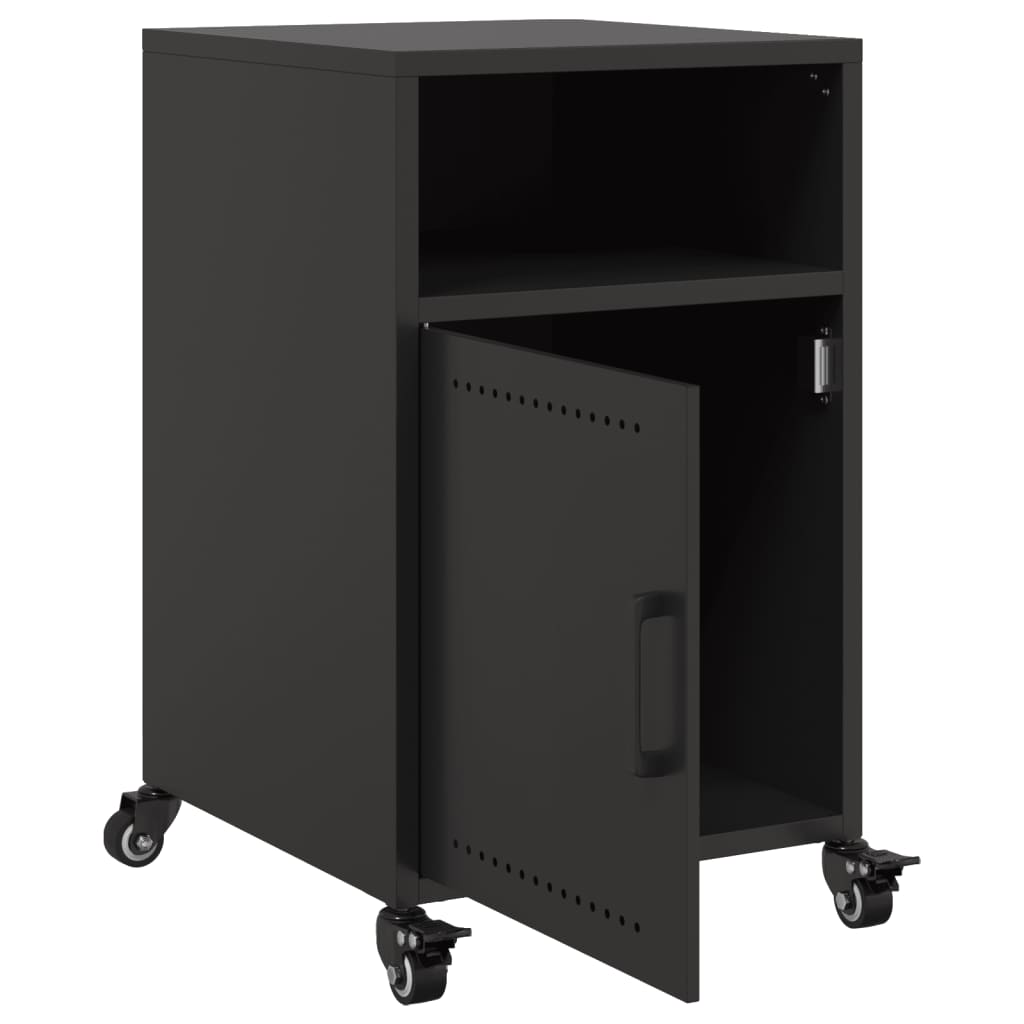 vidaXL Szafki nocne, 2 szt., czarne, 36x39x59 cm, stal
