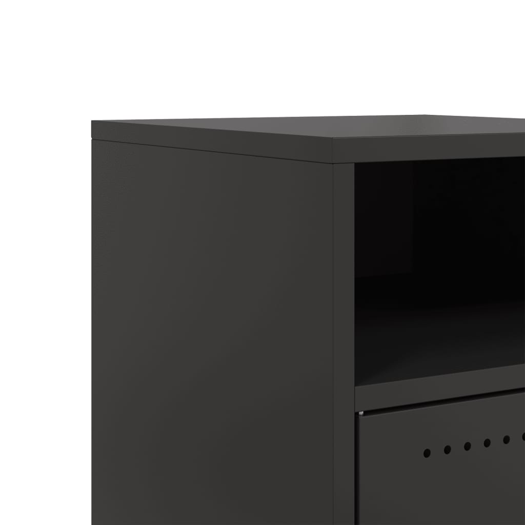 vidaXL Szafki nocne, 2 szt., czarne, 36x39x59 cm, stal