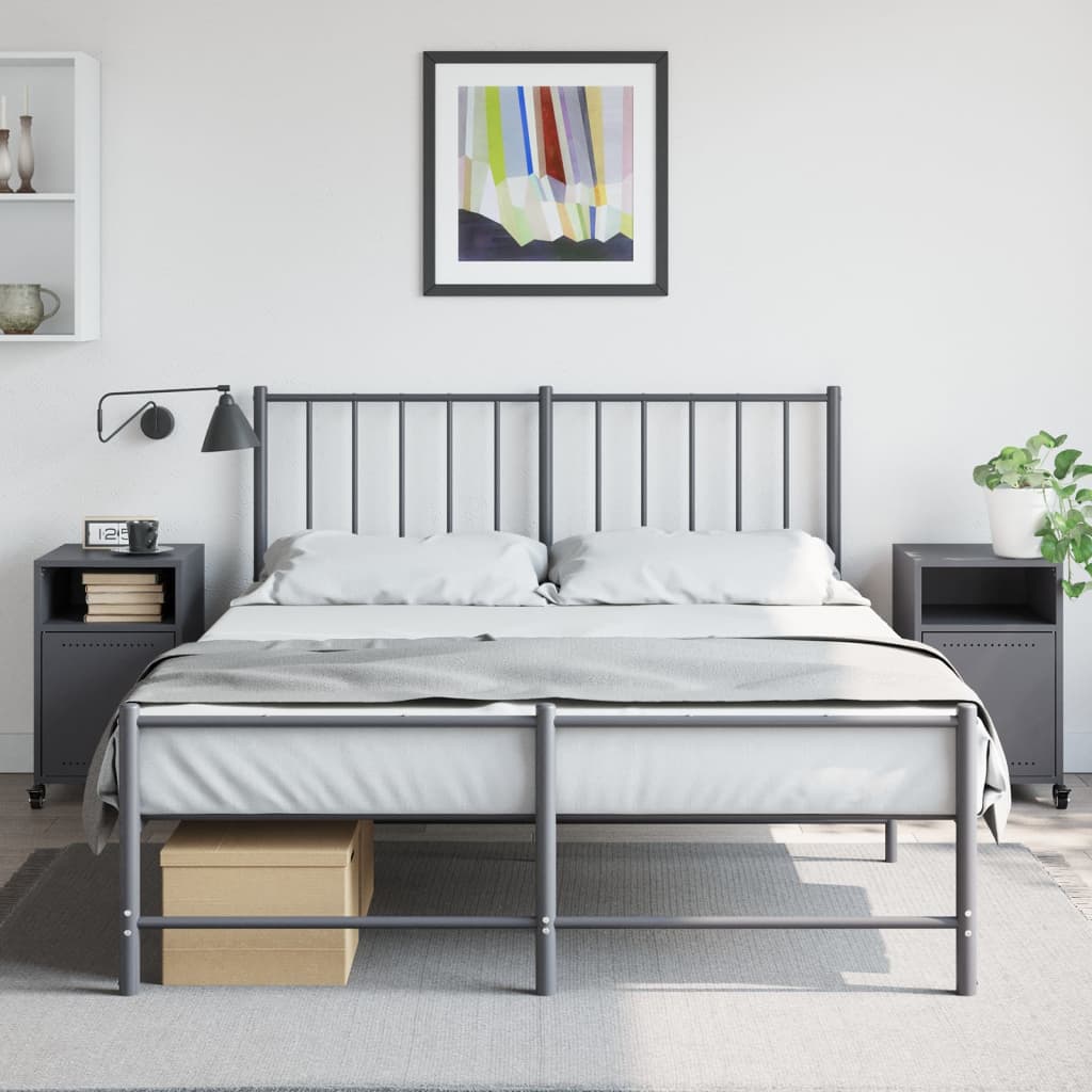 vidaXL Szafki nocne, 2 szt., antracytowe, 36x39x59 cm, stal