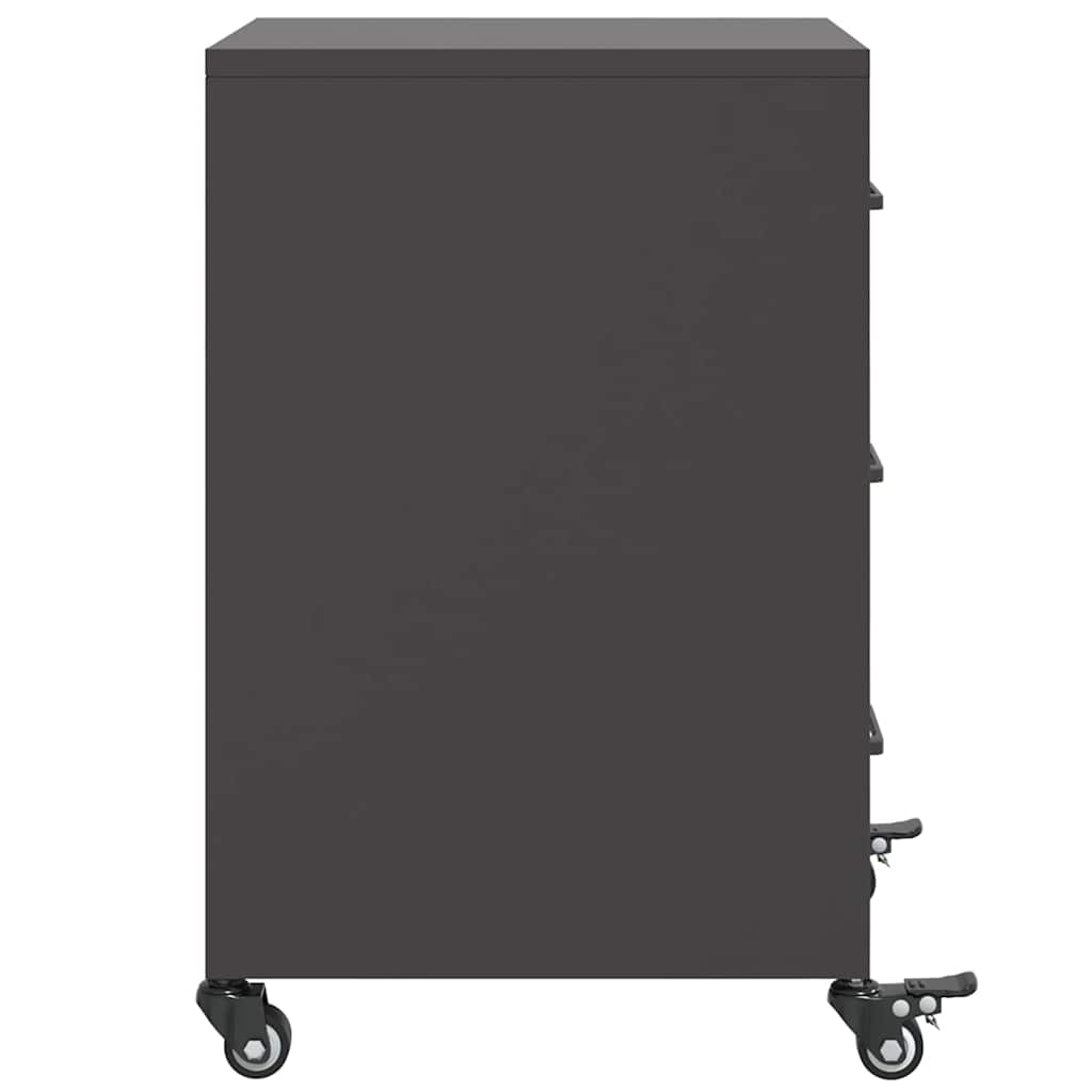 vidaXL Szafka nocna, czarna, 36x39x59 cm, stal