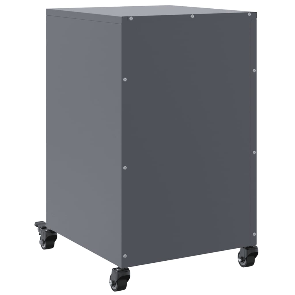 vidaXL Szafka nocna, antracytowa, 36x39x59 cm, stal
