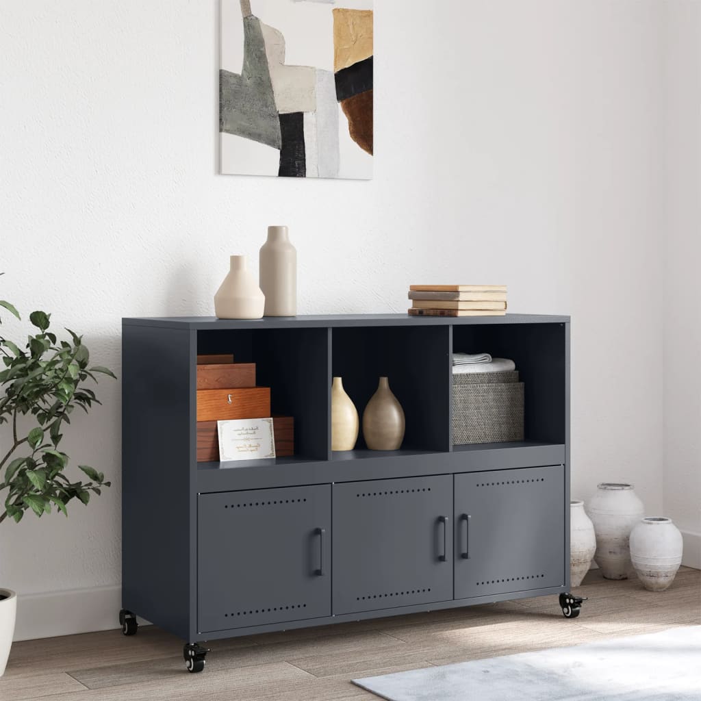 vidaXL Szafka, antracytowa, 100,5x39x72 cm, stal