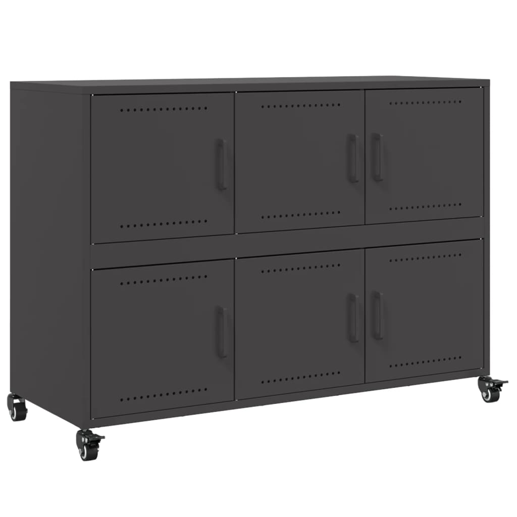 vidaXL Szafka, czarna, 100,5x39x72 cm, stal