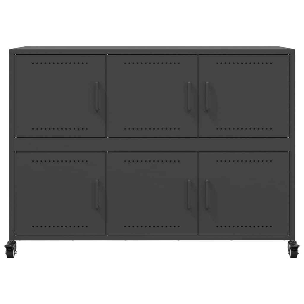 vidaXL Szafka, czarna, 100,5x39x72 cm, stal