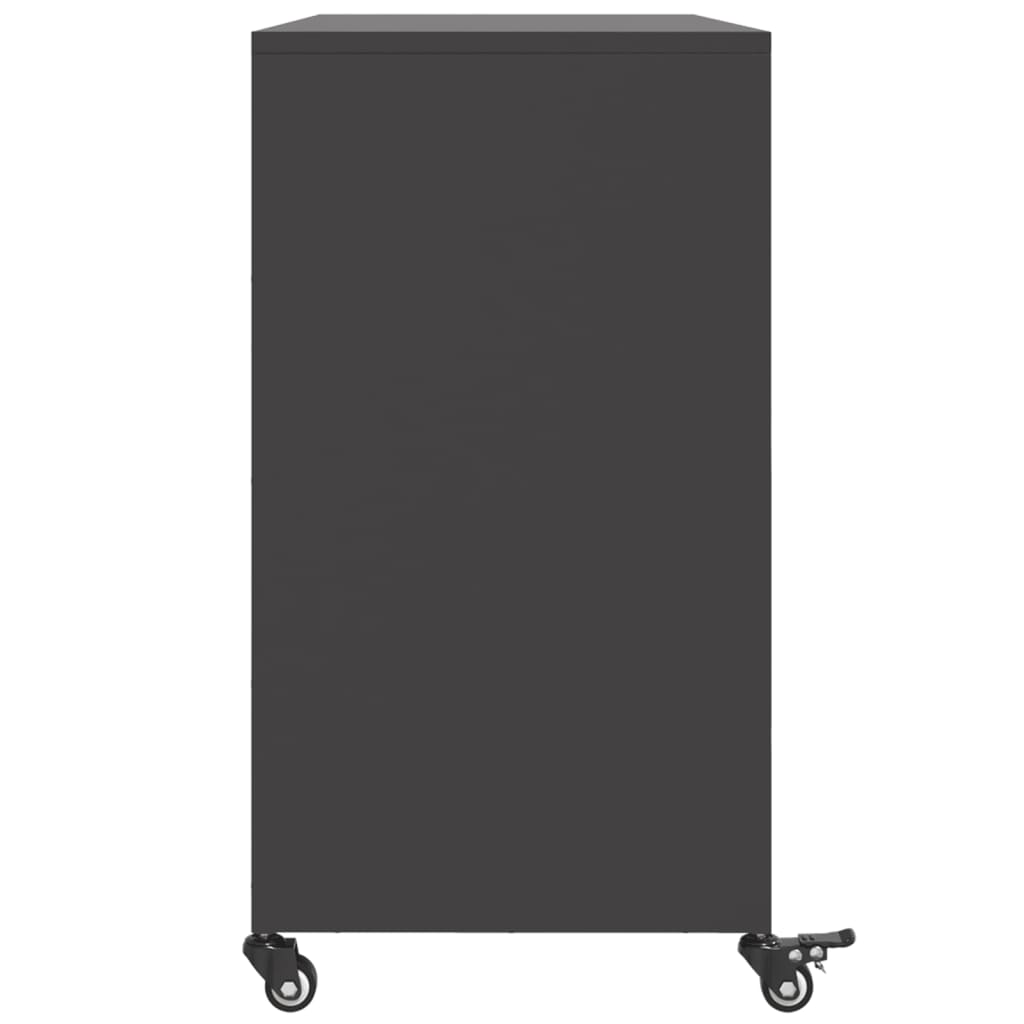 vidaXL Szafka, czarna, 100,5x39x72 cm, stal