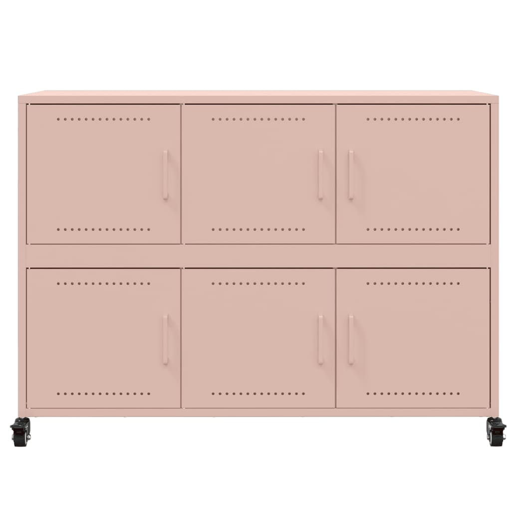 vidaXL Szafka, różowa, 100,5x39x72 cm, stal