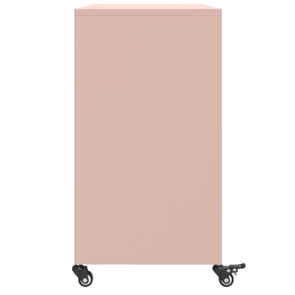 vidaXL Szafka, różowa, 100,5x39x72 cm, stal