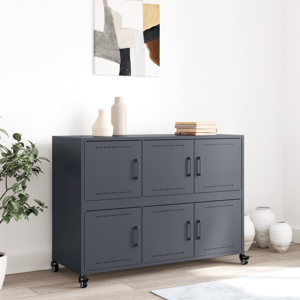 vidaXL Szafka, antracytowa, 100,5x39x72 cm, stal