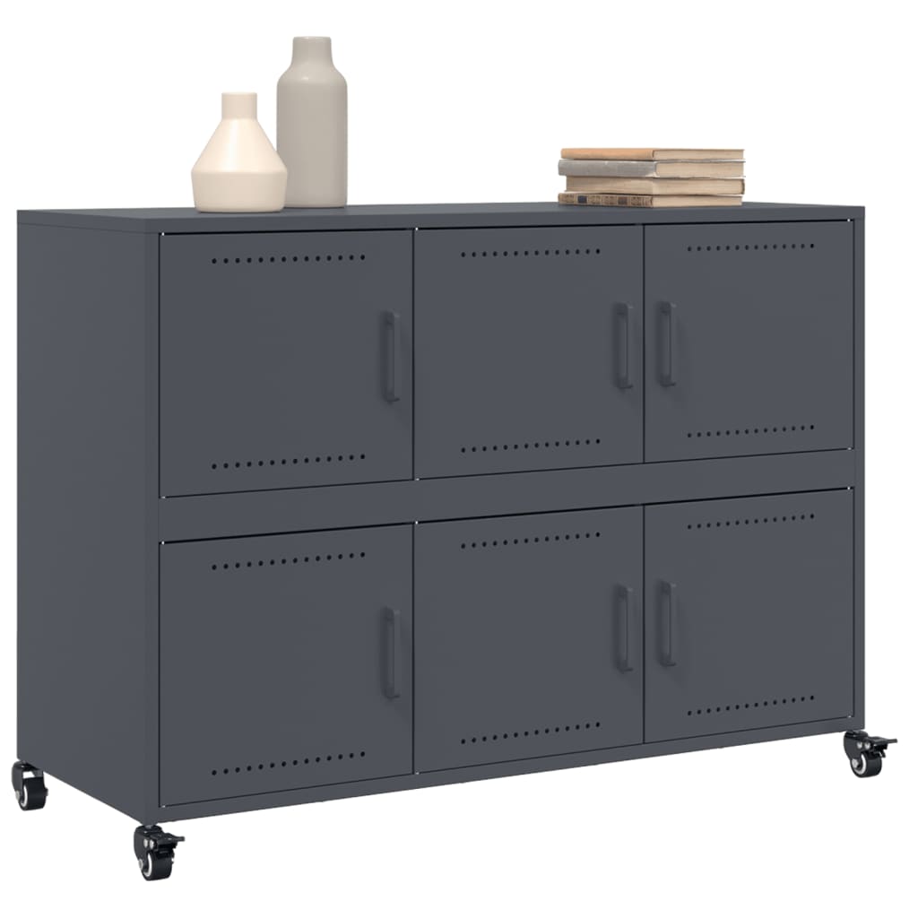 vidaXL Szafka, antracytowa, 100,5x39x72 cm, stal