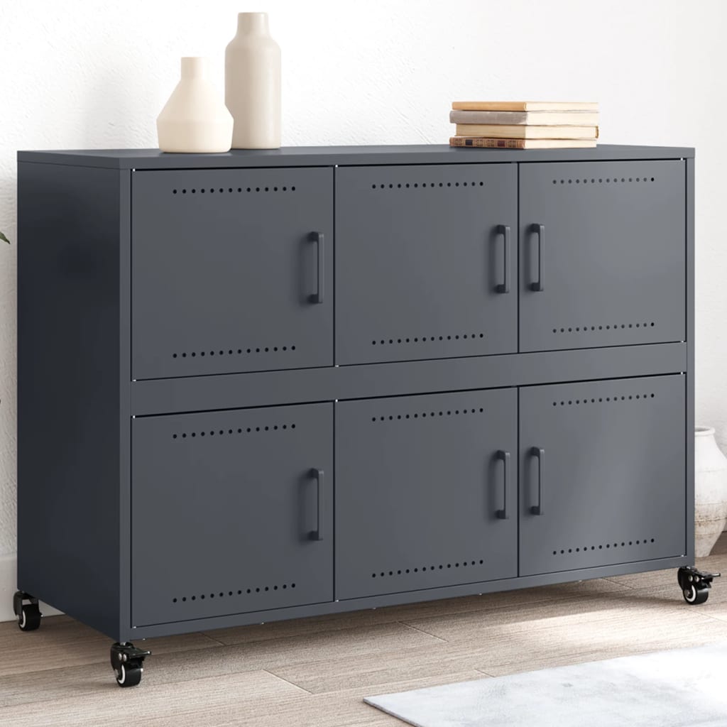 vidaXL Szafka, antracytowa, 100,5x39x72 cm, stal